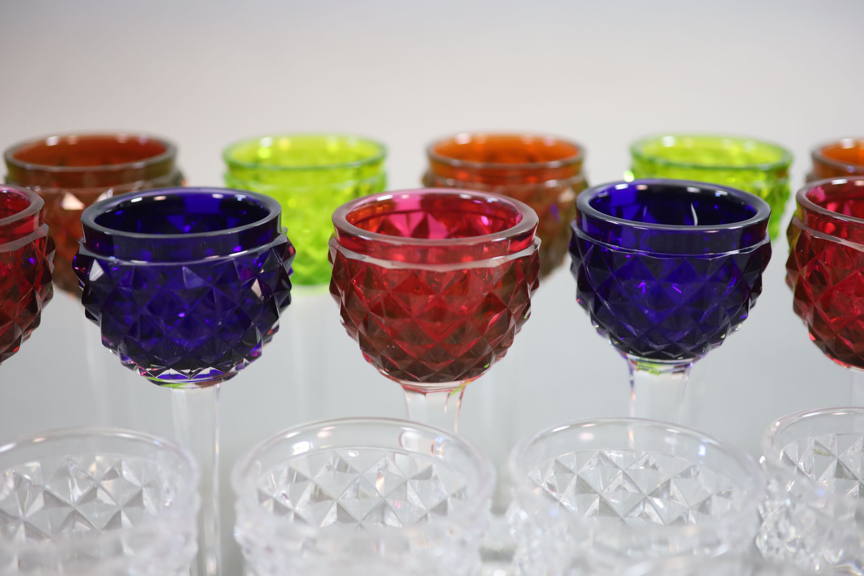 A part suite of Baccarat table glass